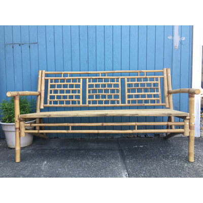 Standard Natural Bamboo Bench With Square Pattern, 54"L X 21"W X 36"H by MGP