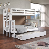 Treva Twin over Full Solid Wood Standard Bunk Bed with Trundle by Harriet Bee