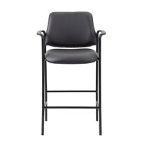Seshadri Square Back Diamond Stool W/Arm In Black Caressoft by 17 Stories