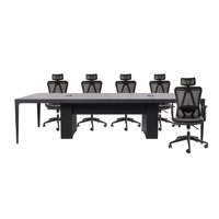 Eaen Conference Meeting Table With Office Chairs For 6 Persons (Elm) by Inbox Zero