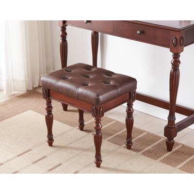 Bumpy Solid Wood Vanity Stool by Alcott Hill
