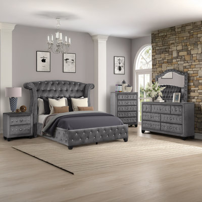 Rausch Upholstered Standard 5 Piece Bedroom Set by House of Hampton