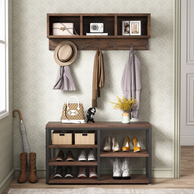 Edalyn 31.5" Wide Hall Tree with Bench and Shoe Storage by 17 Stories