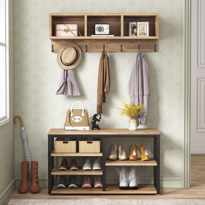 Edalyn 31.5" Wide Hall Tree with Bench and Shoe Storage by 17 Stories