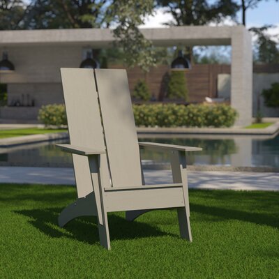 Balasi Modern Dual Slat Back Outdoor Adirondack Style Patio Chair by Rosecliff Heights