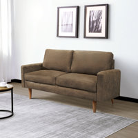 Dover 58" Faux Leather Square Arm Sofa Loveseat