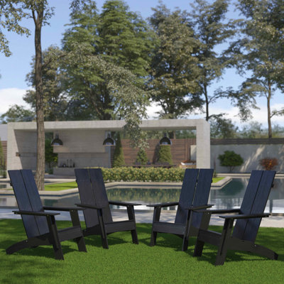 Balasi Modern Dual Slat Back Indoor/Outdoor Adirondack Style Chairs by Rosecliff Heights
