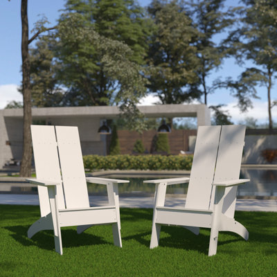 Balasi Modern Dual Slat Back Indoor/Outdoor Adirondack Style Chairs by Rosecliff Heights