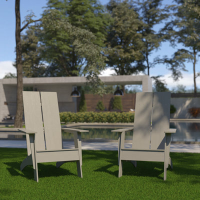 Balasi Modern Dual Slat Back Indoor/Outdoor Adirondack Style Chairs by Rosecliff Heights