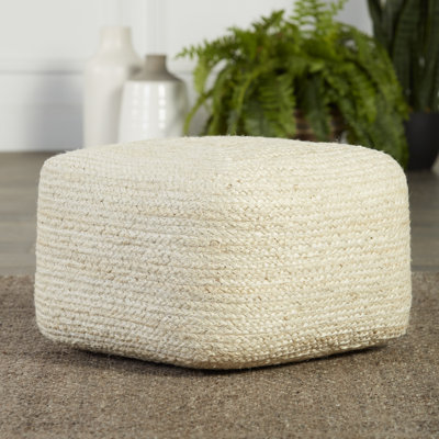 Cicero 18" Wide Square 100% Braided Jute Pouf Ottoman/Foot Stool by Jaipur Living by The Twillery Co.