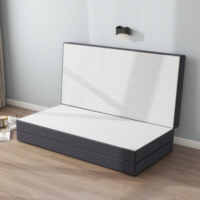 Foldable Memory Foam Mattress with Washable Cover for Camping by Alwyn Home