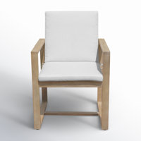 Harbor Acacia Patio Dining Armchair with Cushion by AllModern