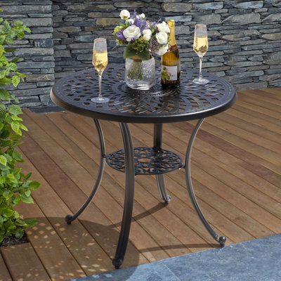 Waterfield 2-Person Cast Aluminum Round Bistro Table by Canora Grey