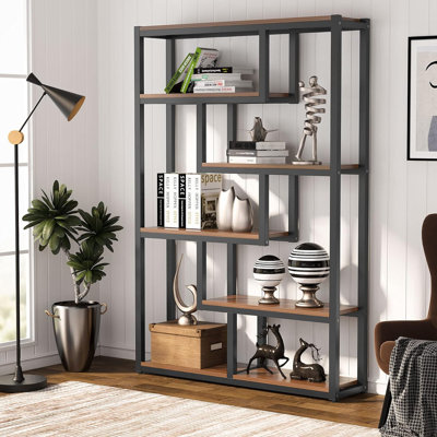 69.29" H X 39.37" W Steel Geometric Bookcase by 17 Stories