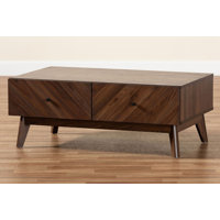 4 Legs Coffee Table with Storage by George Oliver