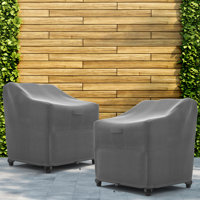 Set of 2 Heavy Duty Premium Patio Chair Cover – Breathable, Heavy-Duty Protector with Water-Resistant PVC, Adjustable Elastic Hem, Click-Close Straps,