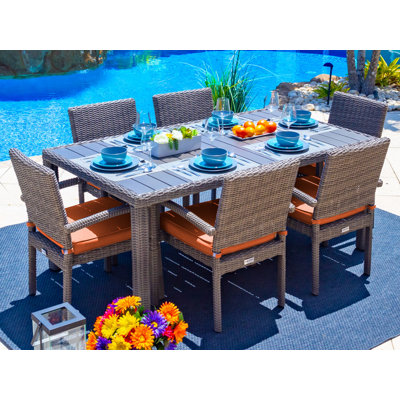 Aleyza Rectangular 6 - Person 69.5" Long Dining Set with Cushions