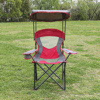 Liisamaria Shaded Folding Camp Chair with Cup Holder and Carry Bag for Outdoor by Arlmont & Co.