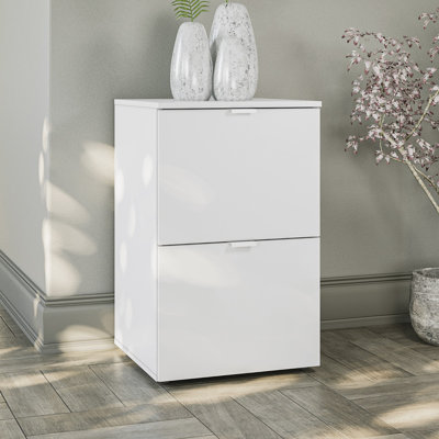 Dallas Modern 2-Drawer Nightstand/Small Desk - Versatile Storage - W17.8" - White by Latitude Run