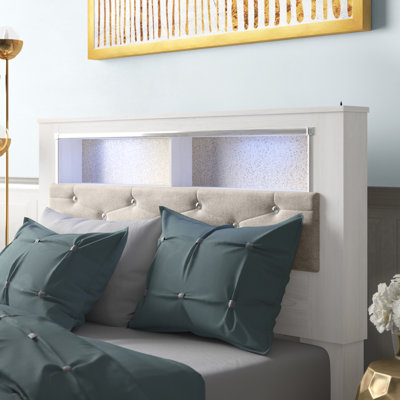 Beamond Upholstered Bookcase Headboard by Rosdorf Park