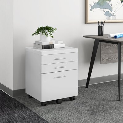File Cabinet Rolling Mobile Storage Drawers Printer Stand Office Work Laminate by Latitude Run