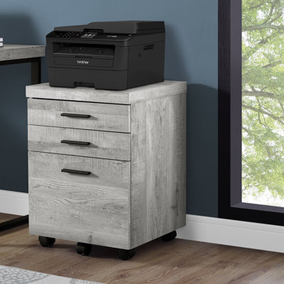 File Cabinet Rolling Mobile Storage Drawers Printer Stand Office Work Laminate by Latitude Run