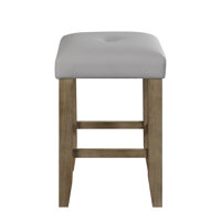 Charnell Upholstered Counter Stool in Oak (Set of 2) by Gracie Oaks