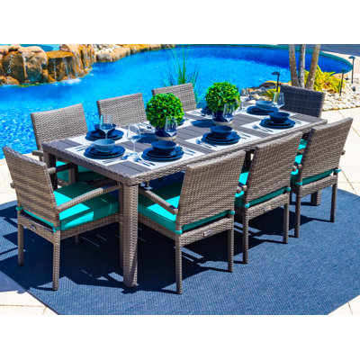 Sorrento Rectangular 8 - Person 81.5" Long Dining Set with Cushions by Latitude Run