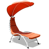 Ganador Arlmont & Co. Patio Chaise Hanging Chair Swing Cushioned Canopy Lounger by Arlmont & Co.
