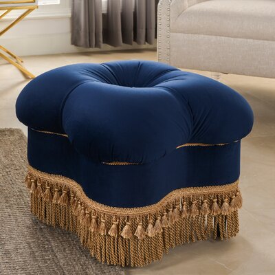 Judith 20" Wide Velvet Tufted Square Standard Ottoman by Astoria Grand