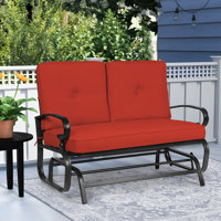 Craigmore Outdoor Craigmore Gliding Metal Bench with Cushions by Highland Dunes