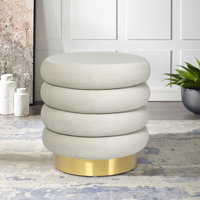 15.9" Velvet Storage Ottoman by Everly Quinn
