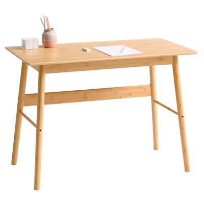 Computer Desk Study Writing Table - Bamboo Wooden Furniture For Home Office by Foundry Select