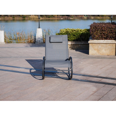 Outdoor Aishi Rocking Metal Chair with Cushions by Wrought Studio
