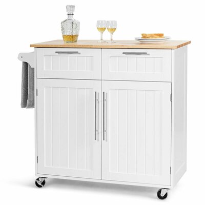 Heavy Duty Rolling Kitchen Cart-White by Red Barrel Studio