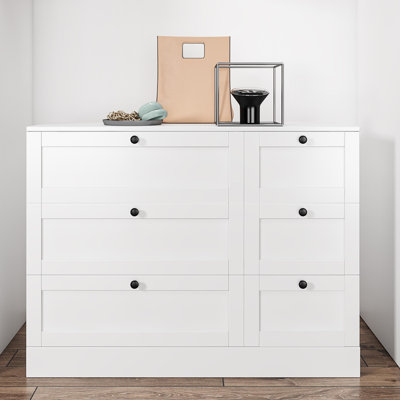 Beckwourth 6 Drawer 43.31" W Wood Modern Double Dresser