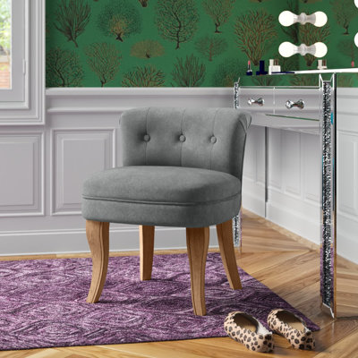 Jonna Tufted Vanity Chair with Solid Wood Legs by Etta Avenue