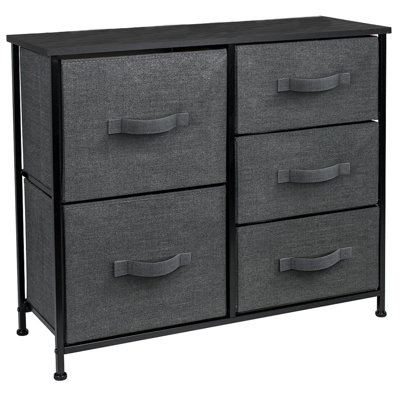 Sorbus 5 Drawers Dresser with Steel Frame and Wood Top