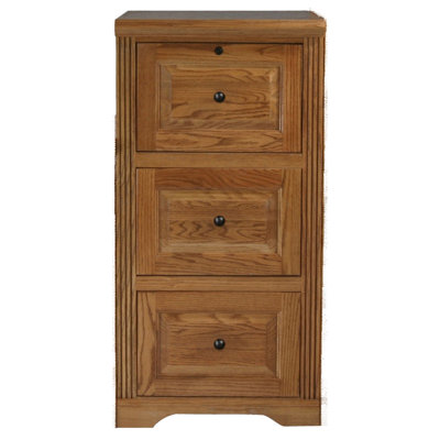 Oak 3 Drawer File Cabinet In Dark by Red Barrel Studio