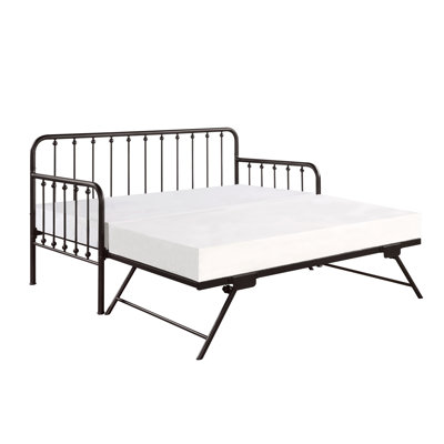 Almeer Twin Stainless Steel Daybed with Trundle by Rosalind Wheeler