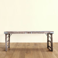 Reclaimed Wood and Tin Patch Folding Table by Steelside