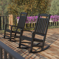 Cyress All-Weather Faux Wood Rocking Chair - Patio and Yard Furniture by Rosalind Wheeler
