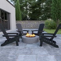 Balasi Poly Resin Folding Adirondack Chair-Indoor/Outdoor Patio Chair by Rosecliff Heights