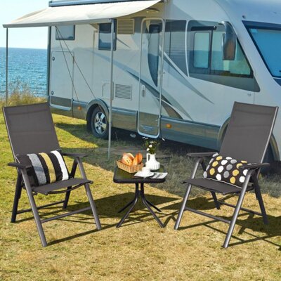 Alhanouf Set Of 2 Folding Patio Dining Chair Camping Chair W/ Adjustable Backrest by Lark Manor