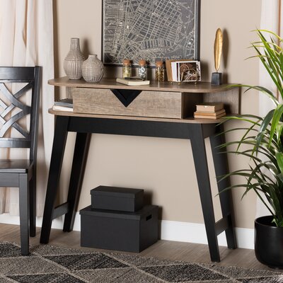 Holmquist Modern And Contemporary Light Brown Finished Wood 1-Drawer Console Table by Corrigan Studio