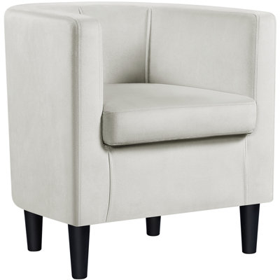 Barrel-Shaped Upholstered Velvet Chair by Latitude Run