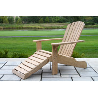 Aredale Solid Wood Adirondack Chair with Ottoman by Birch Lane
