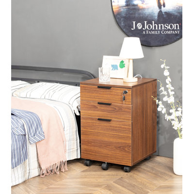 Gosser Home File Cabinet with Wheels - 3-Drawer Mobile Vertical Storage by Zipcode Design