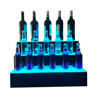 Nicholad 3 Tiers Led Liquor Bottle Display Shelf 24 inch by Orren Ellis
