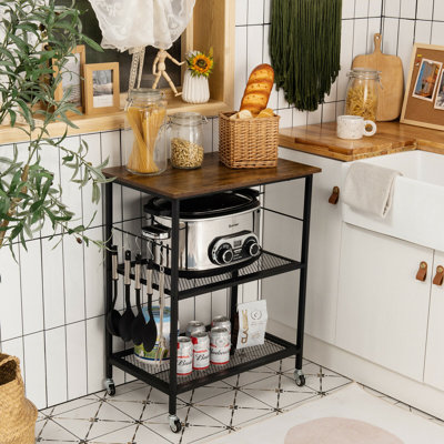 Hannah-Jade 24" Steel Kitchen Cart with Locking Wheels by 17 Stories
